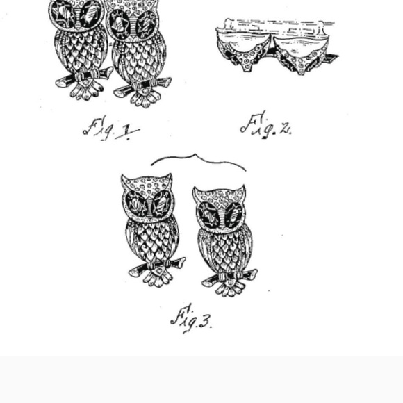 Coro brooch Duette Birds owl A Katz Des 1944s Sterling silver Enamel - Picture 10 of 13